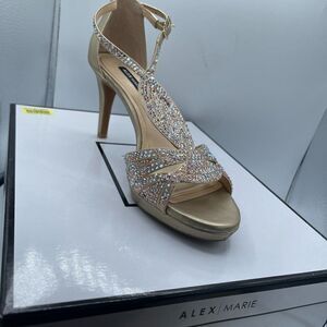 Alex Marie Seline Sandgold 6M Cocktail Party Prom Formal Heels